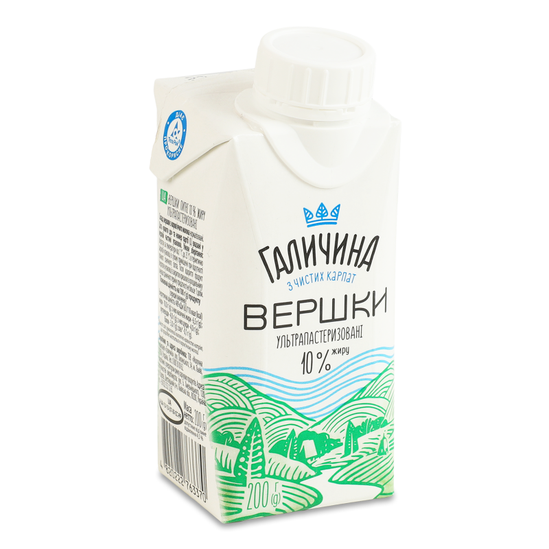Вершки 10% TPA 200г /Галичина/ - фото